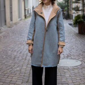 Mantel Lady Goldline gefranst Cashmere